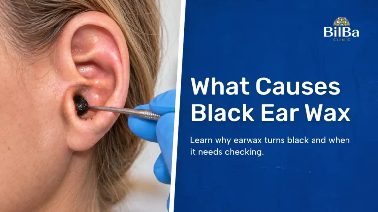 black ear wax in one ear thumbnail img